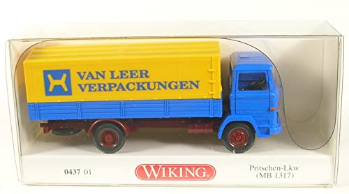 Wiking 043701 Pritschen-Lkw MB 1317 blau orange Spur H0 1:87 von Wiking