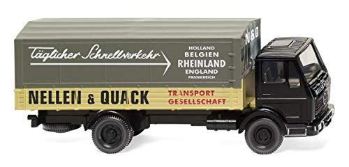 Wiking 043702 Pritschen-LKW (MB NG) Nellen & Quack schwarz graue Plane Spur HO 1:87 Kein Spielzeug! von Wiking