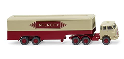 Wiking 051325 H0 Man Koffersattelzug Pausbacke Intercity rot beige Spur HO 1:87 von Wiking