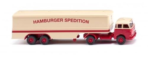 Wiking 051329 H0 LKW Modell Man Pausbacke Koffersattelzug Hamburger Spedition von Wiking