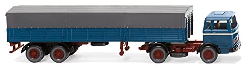 Wiking 051405 Pritschensattelzug (MB) azurblau (1:87) Miniaturmodell - Kein Spielzeug!! von Wiking