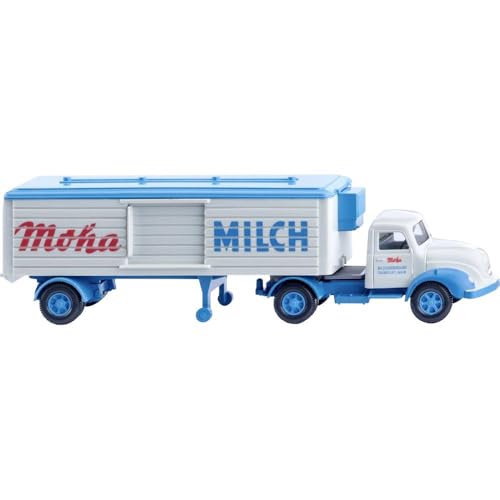 Wiking 052004 H0 Kühlkoffersattelzug (Magirus) Moha Milch Miniaturmodell Spur HO 1:87 Kein Spielzeug von Wiking