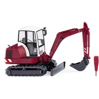 Wiking - Mini-Bagger HR 18, purpurrot von Wiking