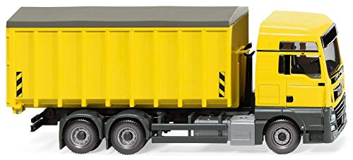 Wiking 067205 Abrollcontainer (MAN TGX Euro 6c/Meiller) zinkgelb - Miniaturmodell 1:87 Spur H0 von Wiking