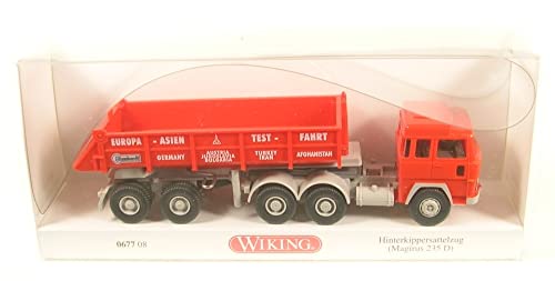 Wiking 067708 H0 LKW Modell Magirus Deutz Hinterkippersattelzug 235 D Testfahrt Europa-Asien von Wiking