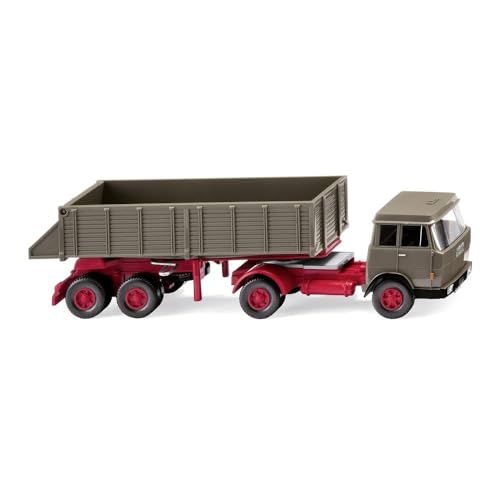 Wiking 067710 H0 Hanomag, Henschel Hinterkippersattelzug beigegrau 1:87, Kein Spielzeug von Wiking