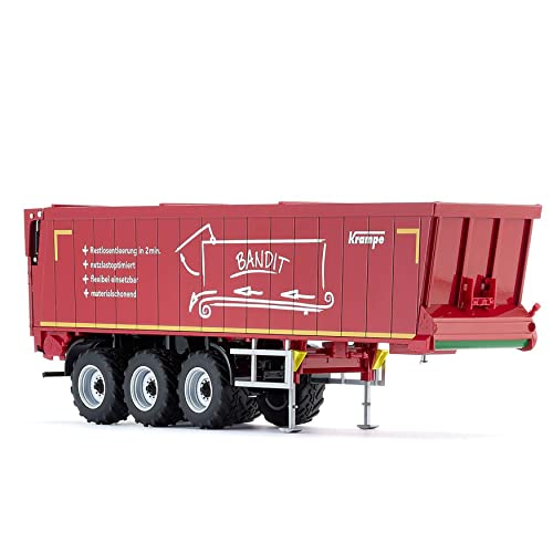 WIKING 077657 Krampe Rollbandwagen SB II 30/1070, Modell, 1:32, Metall/Kunststoff, Ab 14 Jahre, Viele Funktionen, Bewegliche Heckklappe, Ausziehbare Stützen, Rot von Wiking