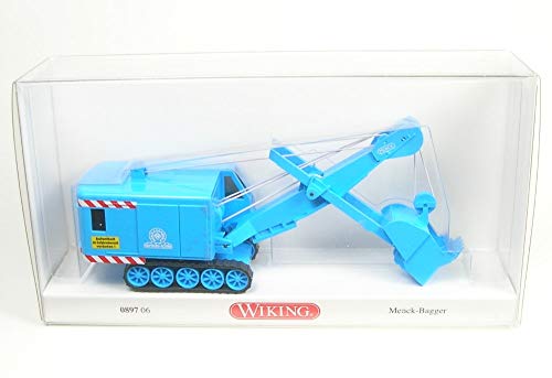 Wiking 089706 H0 Menck Bagger Schaufelbagger hellblau Spur HO 1:87 - Kein Spielzeug Miniaturmodell für Sammler von Wiking