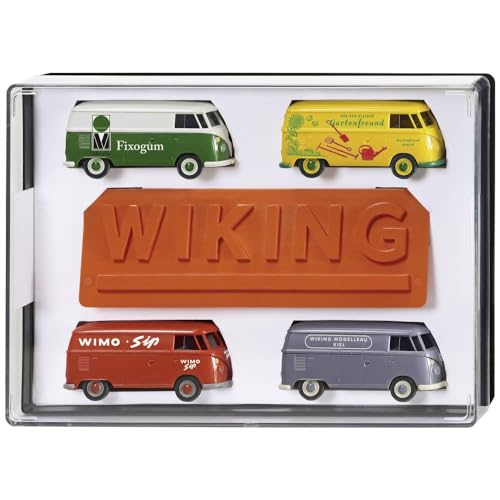 Wiking 217001 H0 Geschenkpackung VW T1 Bully vier Lieferwagen Spur HO 1:87 von Wiking