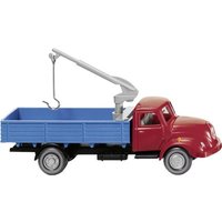 Wiking - Pritschen-Lkw mit Ladekran Magirus S 3500 - rot/blau von Wiking