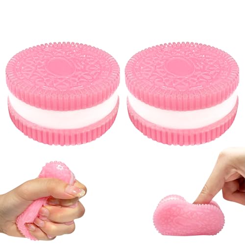 Pack of 2 Squishy Fidget Toys, Anti-Stress Toy, Cute Squishy Oreo-Kekse Toy, for Children and Adults,Kawaii Fluffy Sensory Toy for Concentration von Wikrzeer