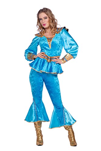 WILBERS & WILBERS - Damen Disco-Outfit - Kostüm - Mama Mia de Luxe - zweiteiliges Karneval Fasching Kostüm - Aquablau - Größe 44 von WILBERS & WILBERS