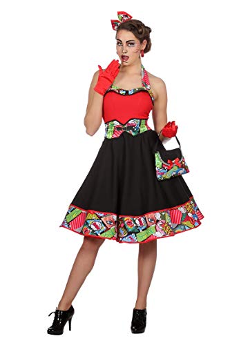 Wilbers Damen Kostüm Pop Art 50er Jahre Kleid Karneval Fasching Gr.40 von Wilbers