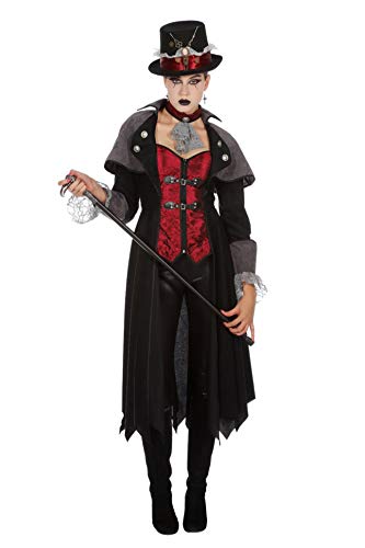 Wilbers Vampirkost?m Vampir Mantel Dracula Damen Kost?m Halloween Damenkost?m 36-48 Schwarz/Grau 48 (4XL) von Wilbers