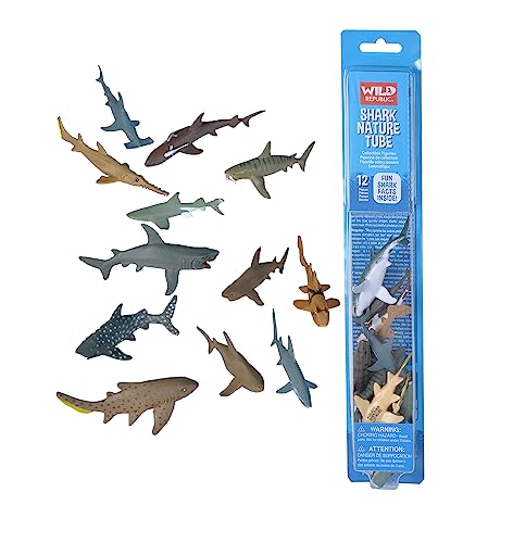 Wild Republic 12757 - Nature Tube Spielset, Haie, 32 cm, Mehrfarbig/Meereswellen (Ocean Tides) von WILD REPUBLIC