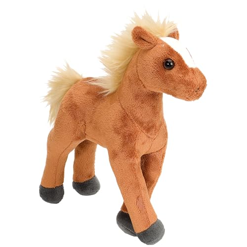 Wild Republic 12865 13595 Plüsch Pferd, Cuddlekins Kuscheltier, Plüschtier, 20 cm, Braunes Fohlen Stehend von WILD REPUBLIC