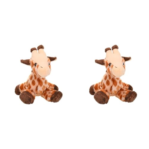 Wild Republic 14885 Hug'ems Plüschtier, Kuscheltier, Giraffe 18cm (Packung mit 2) von WILD REPUBLIC