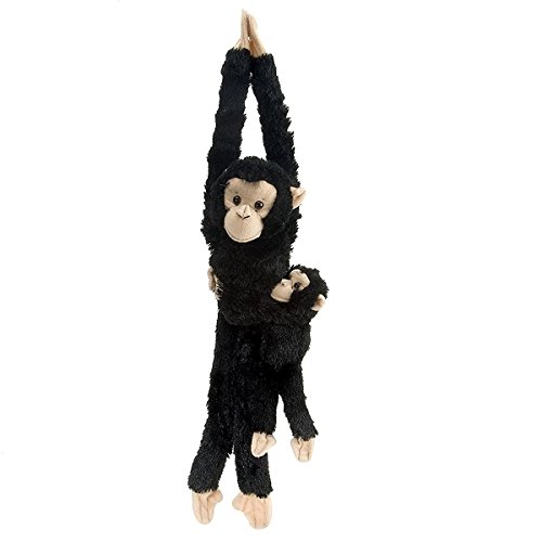 Wild Republic 14482 Republic 15265 - Plüschtier - Hanging Monkey - Schimpanse, Mama mit Baby, 51 cm von WILD REPUBLIC