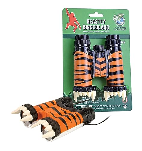 Wild Republic 15391 - Beastly Binocular Kinderfernglas Tiger, 14 cm von WILD REPUBLIC