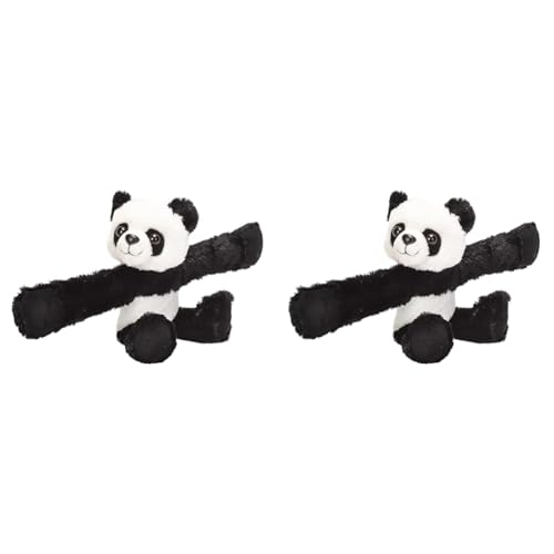 Wild Republic 18088 Huggers Schnapparmband Kuscheltier, Plüschtier, Panda 20 cm (Packung mit 2) von WILD REPUBLIC