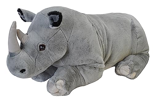 Wild Republic 19330 Jumbo Plüsch Nashorn Rhinozeros, großes Kuscheltier, Plüschtier, Cuddlekins, 76 cm von WILD REPUBLIC