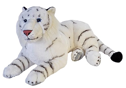 Wild Republic 19548 Jumbo Plüsch Weißer Tiger, großes Kuscheltier, Plüschtier, Cuddlekins, 76 cm von WILD REPUBLIC