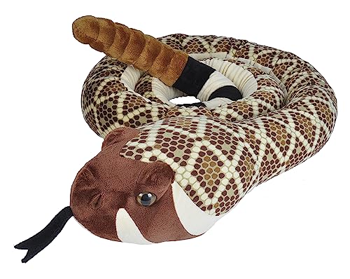 Wild Republic 19601 21691 Serpiente Crótalo Peluches Jumbo Plüschschlange Texas, Westliche Diamant Klapperschlange Stofftier, Crotalus atrox, Kuscheltier, 280 cm, Multi von WILD REPUBLIC