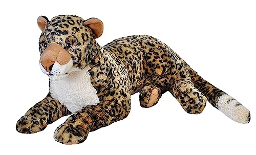 Wild Republic 19798 Jumbo Plüsch Leopard, großes Kuscheltier, Plüschtier, Cuddlekins, 76 cm von WILD REPUBLIC