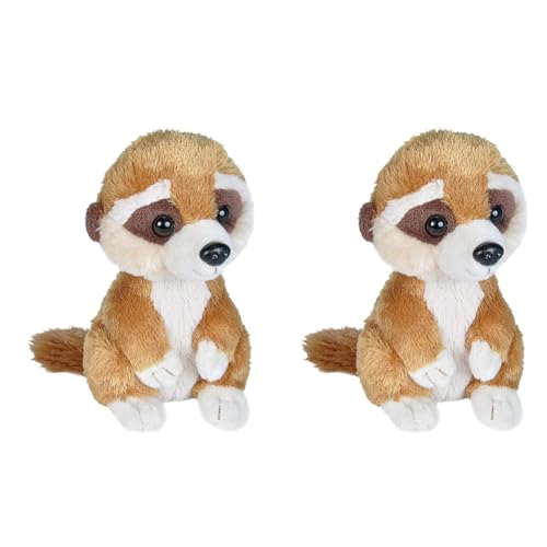 Wild Republic 21130 Hug 'EMS Plüschtier, Kuscheltier, Erdmännchen 18 cm (Packung mit 2) von WILD REPUBLIC