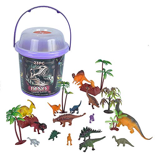 Wild Republic 22113 Spielfiguren-Set Dinosaurier, Spieleimer, Adventure Bucket, 20 cm, 23-teilig, Multi von WILD REPUBLIC