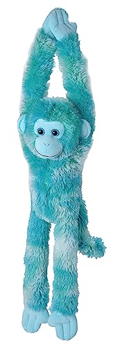 Wild Republic Hanging Monkey Vibes Blau, Hängender Affe, Kuscheltier-Affe als Geschenk für Kinder, Ökologisches Kuscheltier aus Plüsch, Füllung aus recycelten Wasserflaschen, 56 cm von Wild Republic