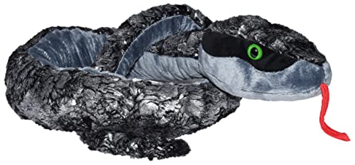 WILD REPUBLIC Plush Snake Metallsilber, Plüsch-Schlange, Riesen-Kuscheltier, 137 cm, Baby Shower Geschenk, Stofftier, Füllung aus recycelten Wasserflaschen von WILD REPUBLIC