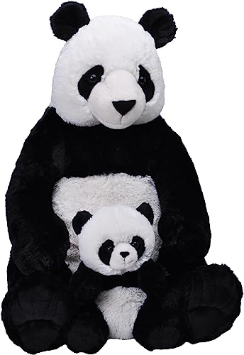 Wild Republic 24099 Republic Mom and Baby, Mutter und Baby Panda, Großes Kuscheltier, 76cm, Geschenkidee für Kinder, Kuscheltier mit Baby, Riesen-Stofftier aus recycelten Wasserflaschen von WILD REPUBLIC