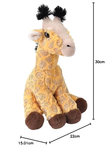 Wild Republic Foilkins Giraffe, Stofftier, 30 cm, Kuscheltier Kinder, realistisches Plüschtier, Öko-Kuscheltier, Flauschige Kuscheltiere, Füllung gesponnen aus recycelten Wasserflaschen von Wild Republic