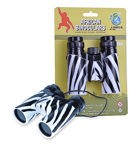 Wild Republic Binocular Zebra, Spielzeug für Draußen, Safari-Fernglas für kleine Entdecker, Für die Tier- und Vogelbeobachtung und zum Erkunden der Natur, Abenteuer-Geschenke für Kinder von WILD REPUBLIC