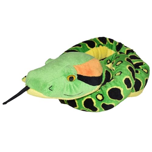 Wild Republic Plush Snake Anakonda, Plüsch-Schlange, Riesen-Kuscheltier, 137 cm, Baby Shower Geschenk, Stofftier, Füllung aus recycelten Wasserflaschen von Wild Republic