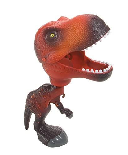 Wild Republic Chomper Rot T-Rex, Dinosaurier-Spielzeug, Dinosaurier-Geschenk für Jungen, Auf den Auslöseknopf drücken, Um den Mund zu schließen, Rot Dinosaurier Chompers, 24 cm von WILD REPUBLIC