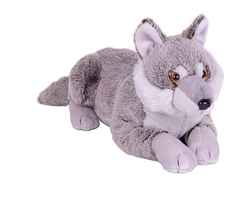 Wild Republic Earthkins Wolf, Kuscheltier, 38 cm, Plüschtier, Füllung aus recycelten Wasserflaschen, Umweltfreundlich von Wild Republic