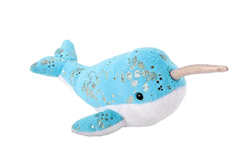 Wild Republic Foilkins Narwal, Stofftier, 30 cm, Geschenk für Kinder, Plüschtier, Füllung aus gesponnenen recycelten Wasserflaschen von WILD REPUBLIC