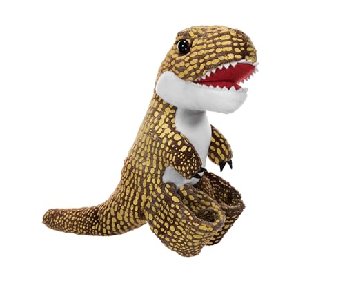 Wild Republic Huggers Glow T-Rex, Kuscheltier, 20 cm, Klatscharmband, Plüschtier, Füllung besteht aus recycelten Wasserflaschen von WILD REPUBLIC