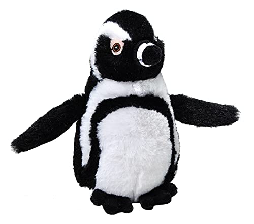 Wild Republic Ecokins Mini Schwarzer Fußpinguin, Kuscheltier aus Stoff, Nachhaltiges Spielzeug, Baby Geschenk zur Geburt von Jungen und Mädchen, Stofftier 20 cm von WILD REPUBLIC