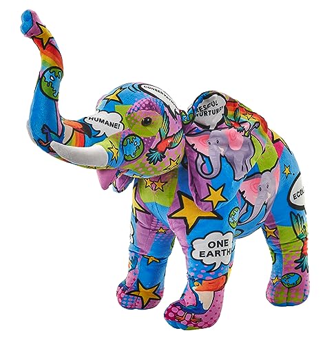 Wild Republic Message from The Planet Jumbo Elefant, Stofftier, 76 cm, Plüschtier, Füllung aus gesponnenen recycelten Wasserflaschen von WILD REPUBLIC