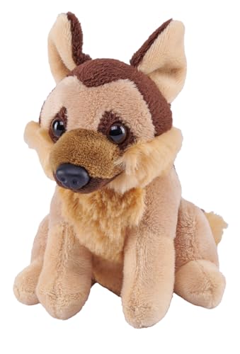 Wild Republic Pocketkins Eco Deutscher Schäferhund, Plüschtier, 12 cm, Plüschspielzeug, Hergestellt aus recycelten Materialien, Umweltfreundlich von Wild Republic