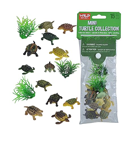 Wild Republic Polybag Mini Schildkröte, zwölf Tierarten Aus Dem Schildkröte, Geschenktüte für Kinder, Spielfiguren-Tiere, Toll für die Spielzeug-Sammlung von WILD REPUBLIC