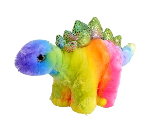 Wild Republic Rainbowkins Stegosaurus, Stofftier, 30 cm, Plüschspielzeug, Füllung aus gesponnenen recycelten Wasserflaschen von WILD REPUBLIC