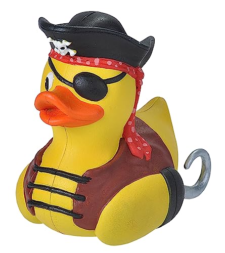 Wild Republic Rubber Duck Pirat, Gummiente, Badewannen-Geschenke für Kinder, Quietscheentchen, Badespielzeug für Babys, Gummiente lustig, Badeente zum Sammeln, 10 cm von WILD REPUBLIC