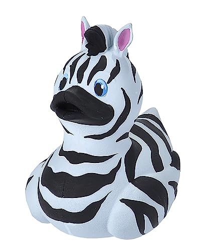 Wild Republic Rubber Duck Zebra, Gummiente, Badewannen-Geschenke für Kinder, Quietscheentchen, Badespielzeug für Babys, Gummiente lustig, Badeente zum Sammeln, 10 cm von WILD REPUBLIC