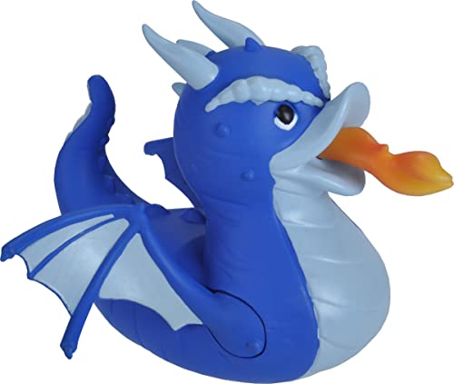 Wild Republic Rubber Duck Drachenblau, Gummiente, Badewannen-Geschenke für Kinder, Quietscheentchen, Badespielzeug für Babys, Gummiente lustig, Badeente zum Sammeln, 10 cm von WILD REPUBLIC