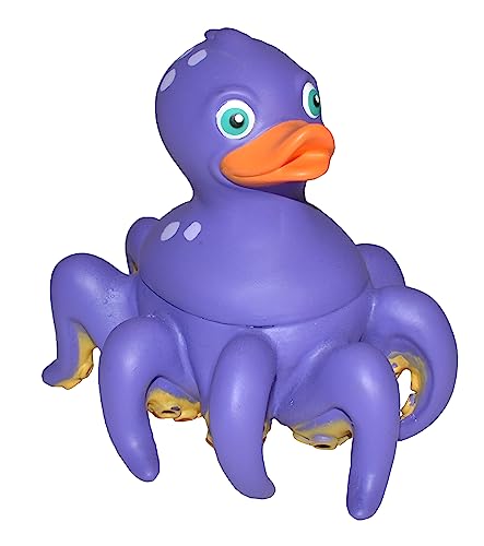 Wild Republic Rubber Duck Krake, Gummiente, Badewannen-Geschenke für Kinder, Quietscheentchen, Badespielzeug für Babys, Gummiente lustig, Badeente zum Sammeln, 10 cm, 4" von Wild Republic