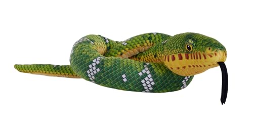 Wild Republic Snakes Eco Smaragdbaumboa, Stofftier, 137 cm, Plüschtier, Füllung besteht aus gesponnenen recycelten Wasserflaschen, Umweltfreundlich von WILD REPUBLIC